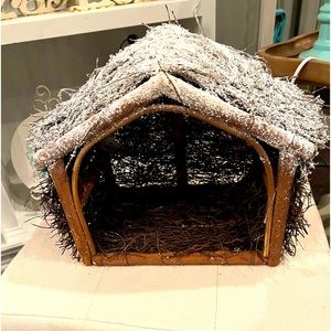 BNWOT Flocked Nativity Scene Barn. No issues at all!!